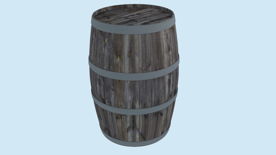 Barrel (Low Poly, PBR texturing) preview image 1